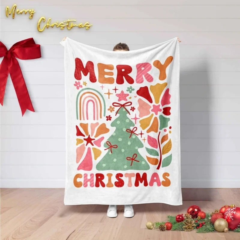 Merry Christmas Flannel Blanke - Christmas Throw Blanket 评论和价格